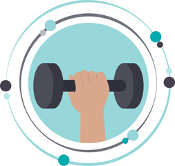 Dumbell weights fitness illustration graphic icon symbol transparent background