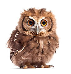 Naklejka premium cute little owlet on isolated background