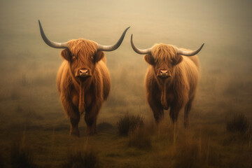 Discover the serenity of a rural field with cows peacefully grazing, a snapshot of tranquil farm life  Created with generative AI tools.