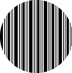 縦ストライプ背景円フレームイラスト
