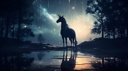 Unicorn silhouette | Generative AI