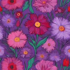 Seamless Pattern with Flowers