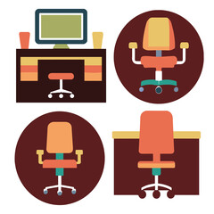 CHAIR, COMPUTER CHAIR ,ICONS