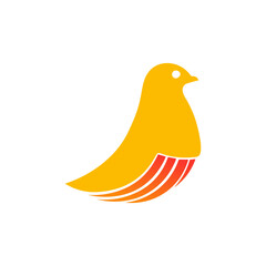 Vector logo template chicken made in a linear style isolated