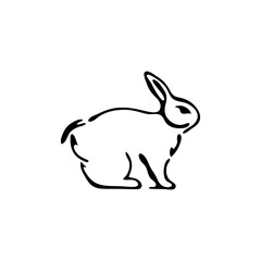 Vector line art icon rabbit. Icons, symbols, logo design elements, illustration of a stylized cute bunny.