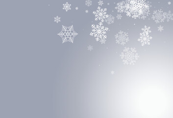 Silver Snowfall Vector Gray Background. Abstract