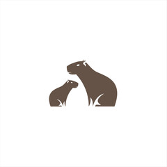 Capybara vector logo . Capybara is an animal that is known to live in water and is able to adapt to various places