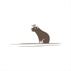 Capybara vector logo . Capybara is an animal that is known to live in water and is able to adapt to various places