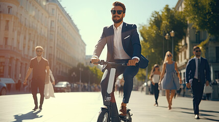 Business Man on a Scooter