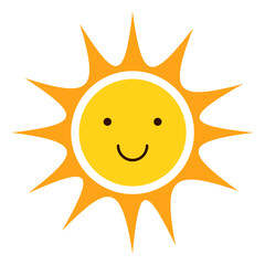 Smiling sun character. Good day weather symbol