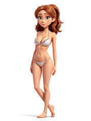 Fototapeta premium Beautiful female model wearing sexy bikini 3D rendering 5