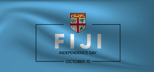 Fiji independence day 10 October vector poster