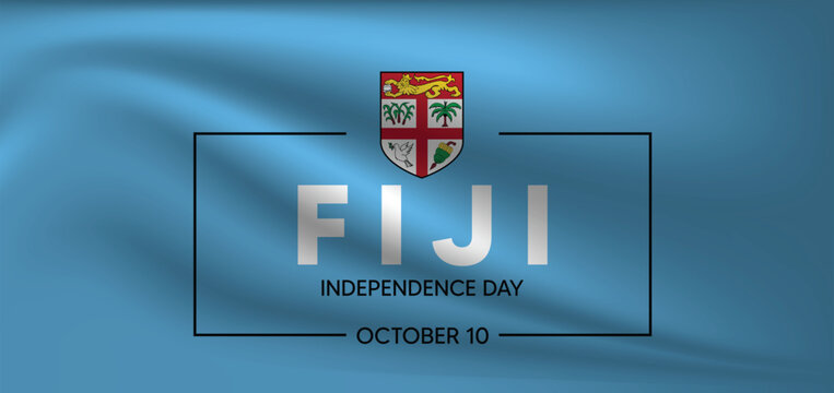 Fiji independence day 10 October vector poster