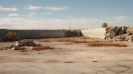 A barren lot once used for public art installations, representing cultural loss