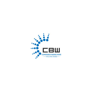 CBW letter logo design in 3 style. CBW polygon, circle, triangle, hexagon, flat and simple style with black and white color variation letter logo set in one artboard CBW logo, CBW.