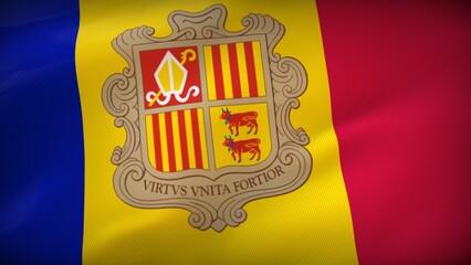 Obraz premium Andorra National Flag in Full Glory
