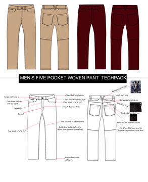MEN&rsquo;S FIVE POCKET WOVEN PANT  TECH PACK