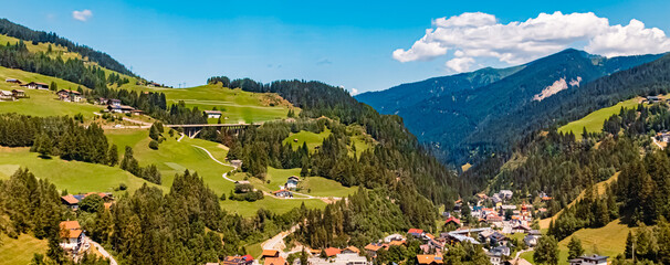 Fototapeta na wymiar Alpine summer view near Gries am Brenner, Innsbruck, Tyrol, Austria