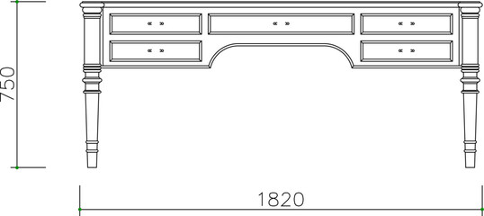 Sketch vector illustration of vintage classic old cupboard furniture design for home interiors 