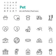 set of pet icon, veterinary, dog, cat