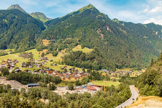 Alpine summer view at Mount Kreuzjoch, Schruns, Bludenz, Montafon, Vorarlberg, Austria