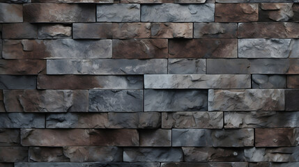 Obraz premium Dimensional Depth: Ultra HD Grey Brick Wall Tile Wallpape - large [16:9]
