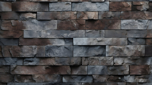 Fototapeta Dimensional Depth: Ultra HD Grey Brick Wall Tile Wallpape - large [16:9]