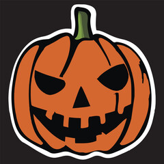 Free vector hand drawn flat Halloween pumpkin illustration - pumpkin sticker - Halloween pumpkin