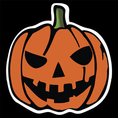 Free vector hand drawn flat Halloween pumpkin illustration - pumpkin sticker - Halloween pumpkin