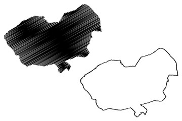 Hof van Twente municipality (Kingdom of the Netherlands, Holland, Overijssel or Oaverysel province) map vector illustration, scribble sketch map