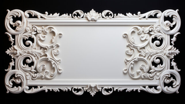 A beautiful smooth white frame with a classic design and intricate border 