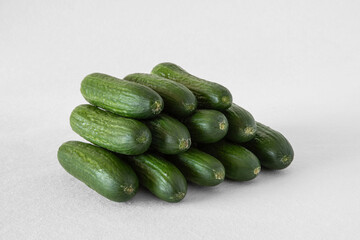 Close-up of cucumbers on a white background