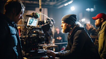 Film Director Directing and Coordinating Creative Elements in Film Production
