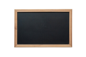 realistic blank black chalkboard in wooden frame isolated with clipping path on white background, blackboard for design menu cafe, restaurant, canteen and pizza, drink, coffee, meal, beer, burger.