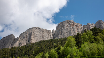 The rock of the Bolshoy Thach mountain range in the Republic of Adygea.