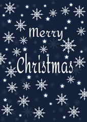 Fototapeta na wymiar Merry Christmas blue background design with snowflakes. Vector illustration EPS10