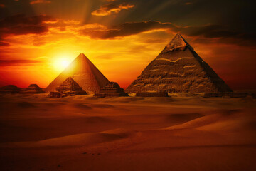 Ancient Dreamscape: Dawn Over Egyptian Pyramids