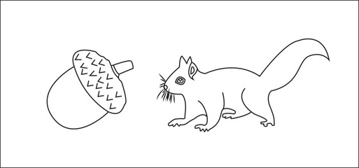 Squirrel Eats Nut Picture Coloring, Drawing and Painting for Kids and Toddlers, Color Book Drawing. Delight your kids and toddlers with this adorable squirrel picture that's perfect for coloring.