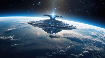 Spaceship Leaving Earth