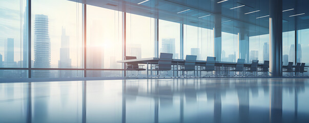 Empty office with speed lightning effects, duotone, black and white, office of future - The Speed Office Series
