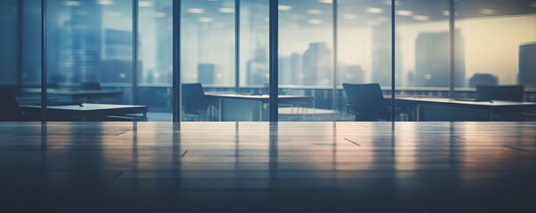 Fototapeta premium Empty office with speed lightning effects, duotone, black and white, office of future - The Speed Office Series