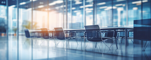 Empty office with speed lightning effects, duotone, black and white, office of future - The Speed Office Series