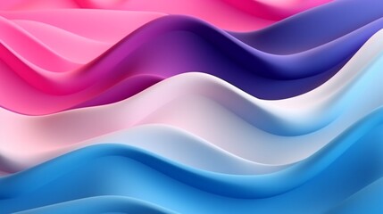 Abstract background with paper waves, presenting a modern wallpaper with pink, blue, and violet wavy folds.
