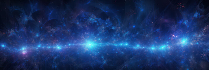 Abstract Dark Blue Background with Glowing Particles