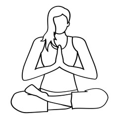 vector image of a person meditating