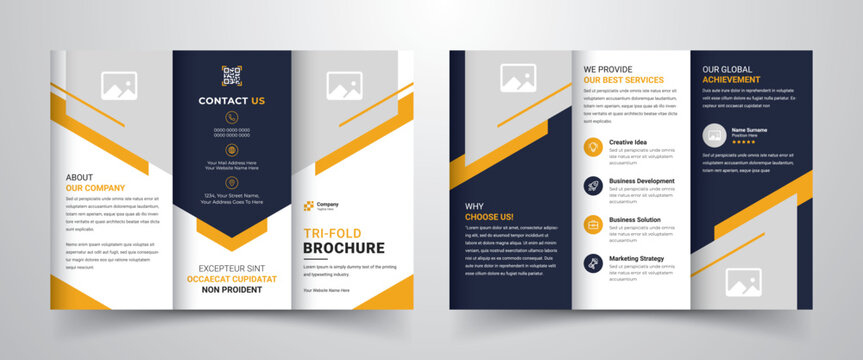 Modern and simple corporate business trifold brochure template layout design