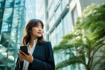 Fototapeta premium 空を見上げる社会人03