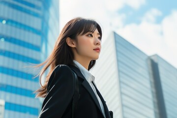 Fototapeta premium 空を見上げる社会人07