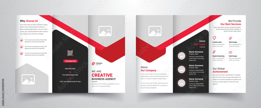 Wall mural Modern and simple corporate business trifold brochure template layout design