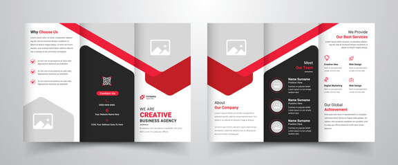 Modern and simple corporate business trifold brochure template layout design